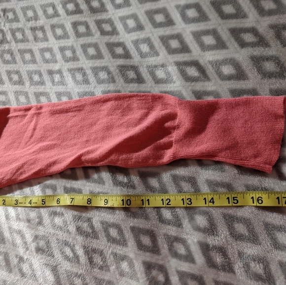 Coral cardigan Sweater Boho Ribbed Detailing Longer Length in Front Size Medium - Picture 12 of 16